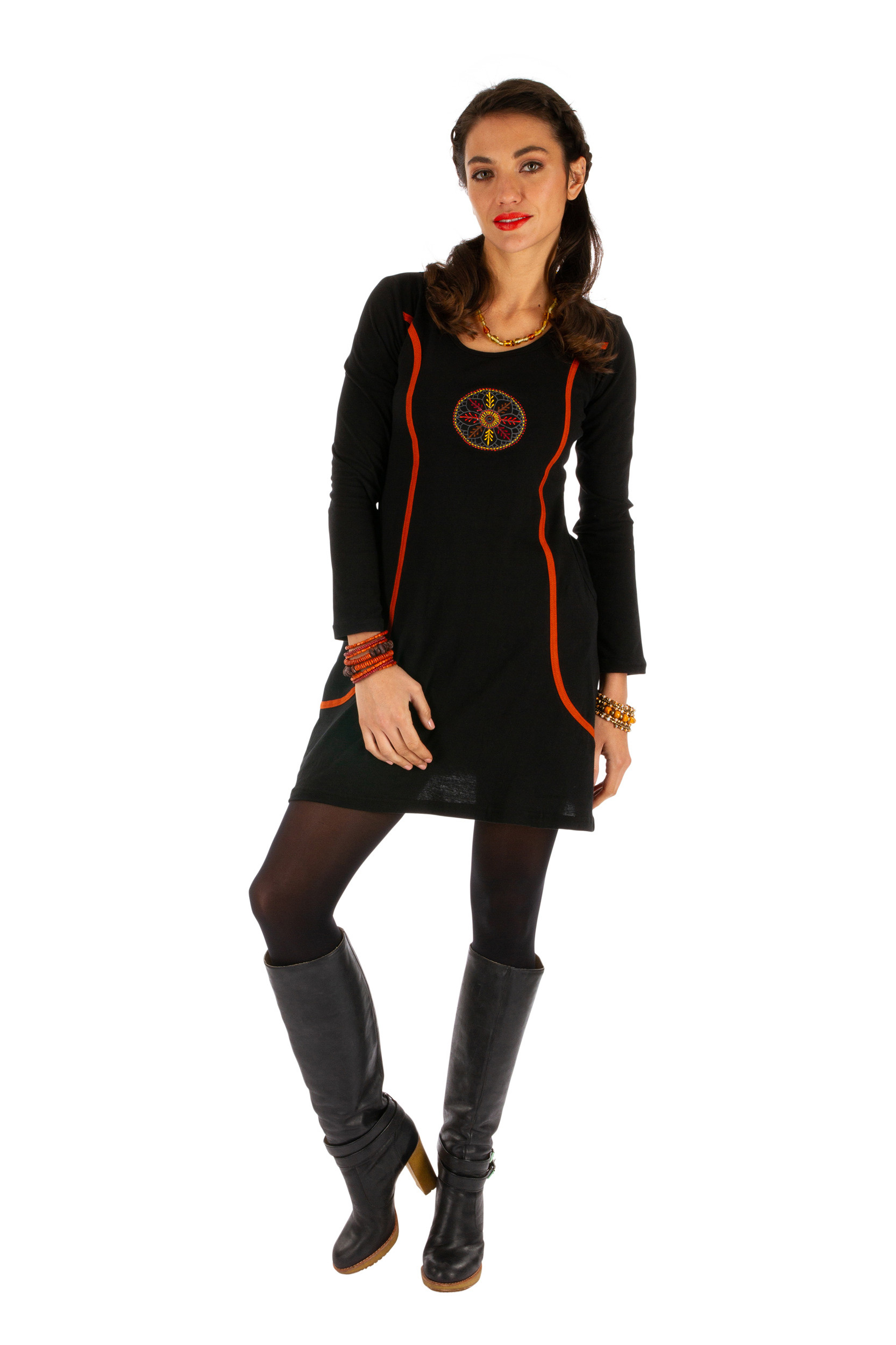 Robe hiver Sieghard - 100% jersey de coton - noir - Akoustik Online
