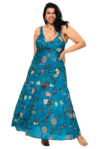 Robe grande taille 100% voile de coton double origine inde