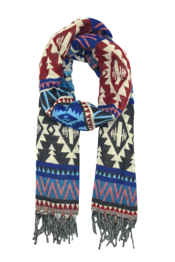 Écharpe ethnique xxl 100% polyester origine inde