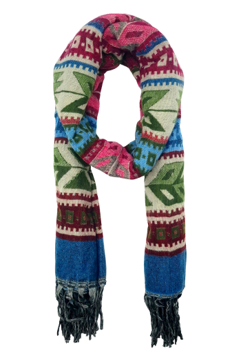 Écharpe ethnique xxl 100% polyester origine inde