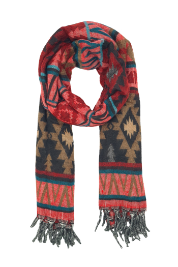 Écharpe ethnique xxl 100% polyester origine inde
