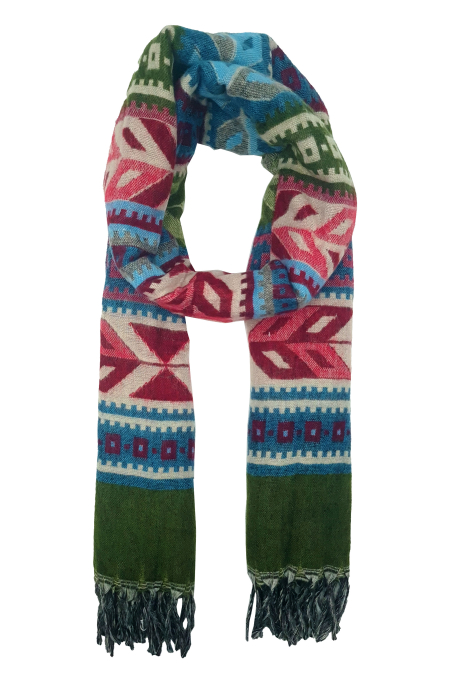 Écharpe ethnique xxl 100% polyester origine inde