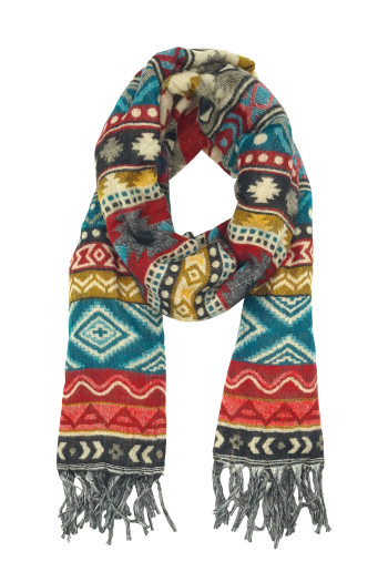 Écharpe ethnique xxl 100% polyester origine inde